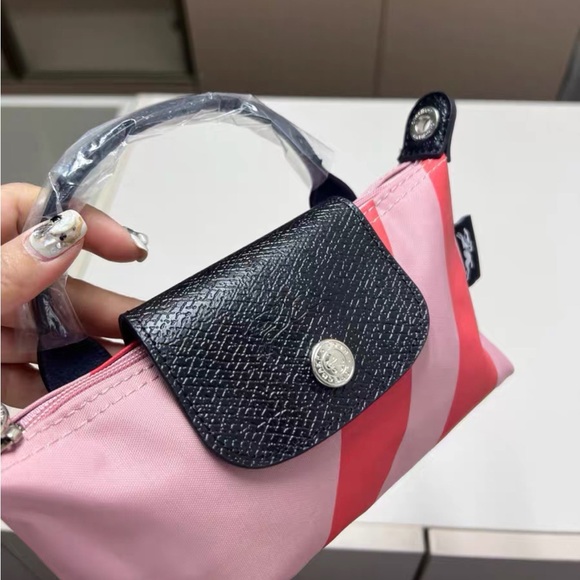 Longchamp Le Pliage Women's Pink Canvas Mini Shoulder Bag - Picture 5 of 7